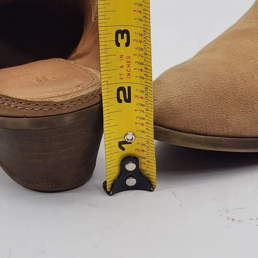 Frye Shoe Bootie Women 9.5 Brown Suede Leather Mule Slip On 2